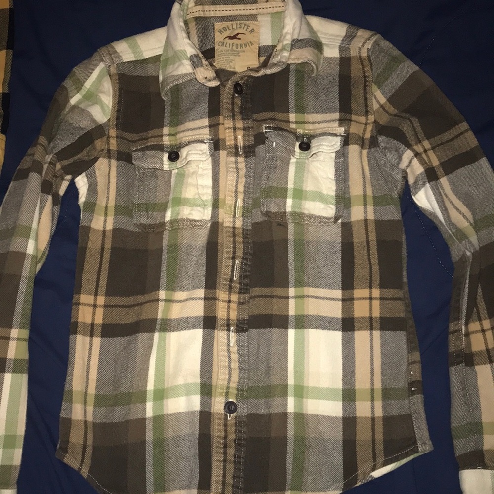 Brown Hollister Button Down Flannel